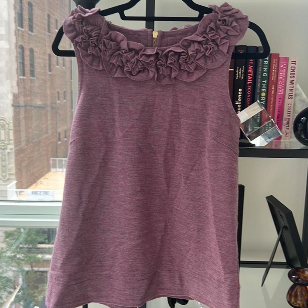 Purple Sleeveless Ruffle Dress